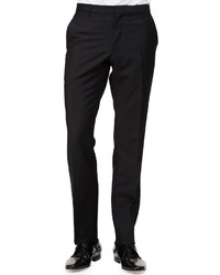 Burberry Flat Front Woolmohair Trousers Black