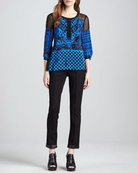 Nanette Lepore Fly Away Leather Trim Pants