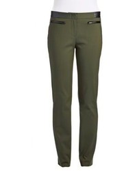 DKNY Leather Accented Ponte Pants