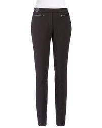 DKNY Leather Accented Ponte Pants