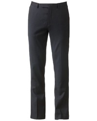 Marc Anthony Modern Fit Shadow Striped Wool Flat Front Black Suit Pants