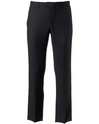 Savile Row Modern Fit Flat Front Black Suit Pants