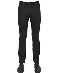 Neil Barrett Wool Crepe Pants With Leather Waistband