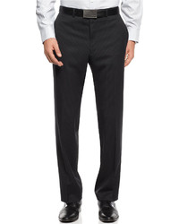 Calvin Klein Pants Black Stripe 100% Wool Slim Fit