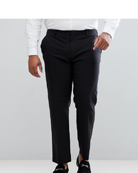 ASOS DESIGN Plus Slim Tuxedo Suit Trousers In Black