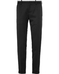 Dolce & Gabbana Slim Fit Contrast Trimmed Wool Twill Trousers