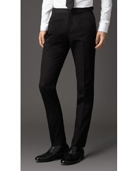 Burberry Slim Fit Cotton Trousers With Side Adjusters