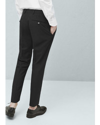 Mango Outlet Slim Fit Micro Check Suit Trousers