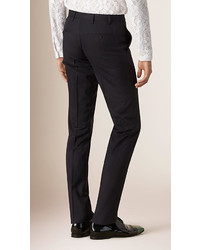 Burberry Slim Fit Wool Silk Tailored Trousers