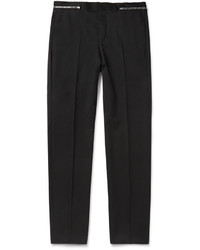 Givenchy Slim Fit Zip Embellished Wool Trousers