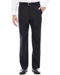 Steve Harvey Black Herringbone Pleated Suit Pants