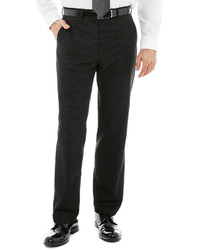 Van Heusen Striped Black Flat Front Suit Pants