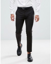ASOS DESIGN Super Skinny Cropped Smart Trousers In Black