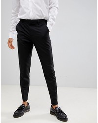 Burton Menswear Tapered Fit Smart Trousers In Black