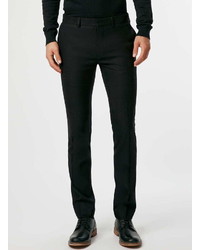 Topman Black Flannel Ultra Skinny Suit Pants