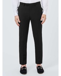 Topman Limited Edition Black Slub Textured Skinny Fit Suit Pants