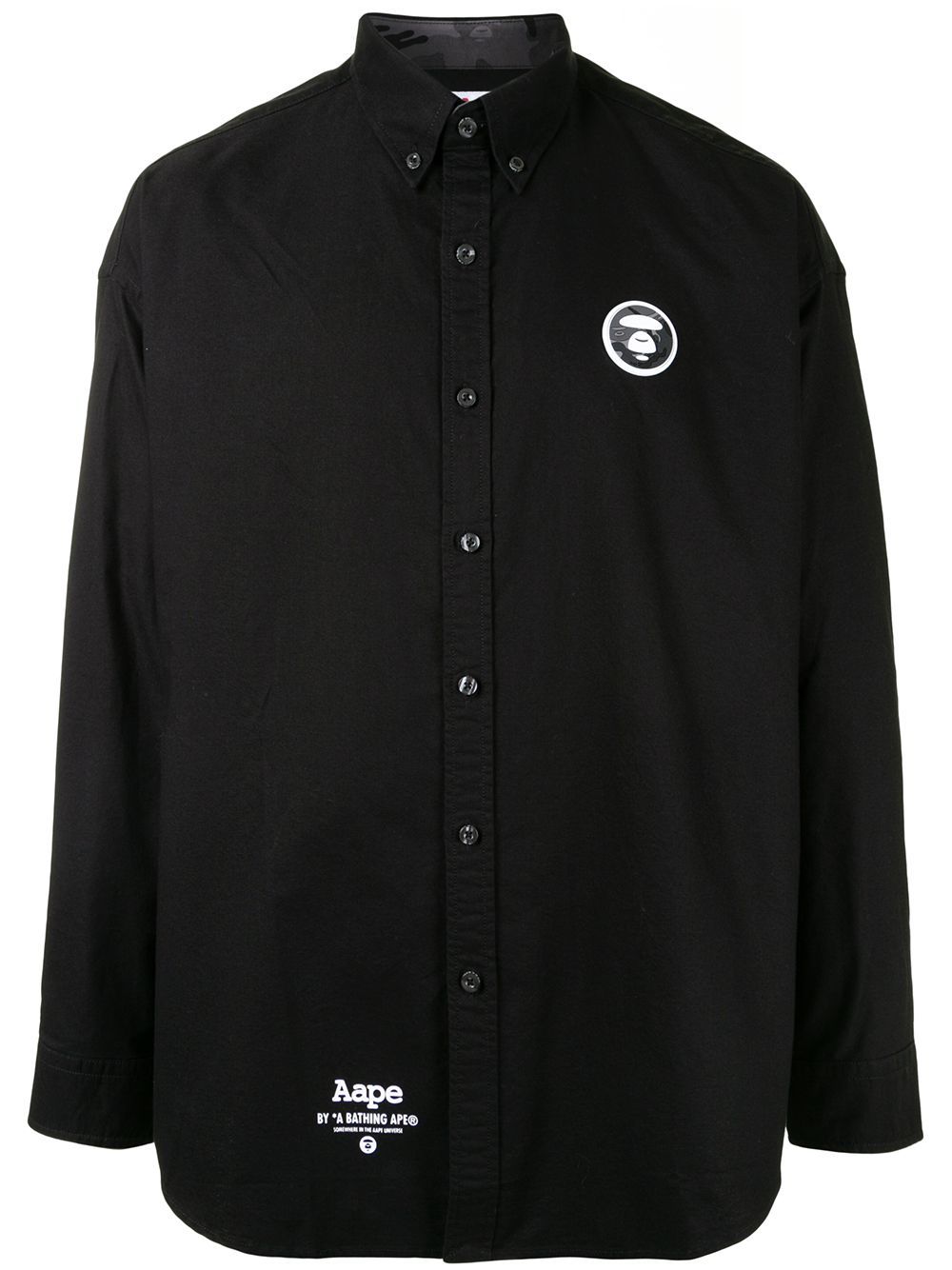 AAPE BY A BATHING APE Aape By A Bathing Ape Ape Silhouette Button Down ...