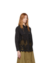 See by Chloe Black Broderie Anglaise Shirt
