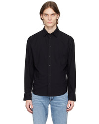 Men's Charcoal Suit, Black Dress Shirt, Black Silk Tie | Lookastic