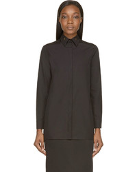 Givenchy Black Poplin Long Button Up Shirt