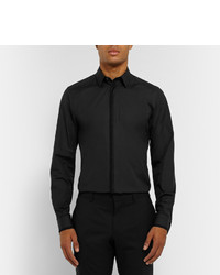 Dolce & Gabbana Black Soutache Trimmed Cotton Shirt