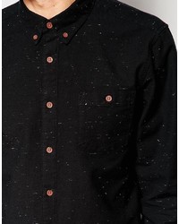 Asos Brand Oxford Shirt In Long Sleeve With Lightweight Nep