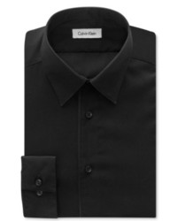 Calvin Klein Dress Shirt Steel Black Solid Long Sleeved Shirt