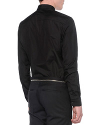 Givenchy Contrast Collar Button Down Shirt Black