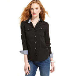 Tommy Hilfiger Long Sleeve Button Front Shirt