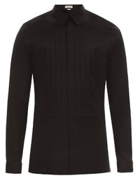 Balenciaga Pleated Front Double Cuff Cotton Dinner Shirt