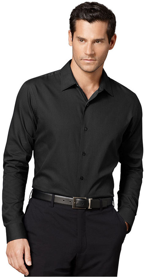 black van heusen shirt