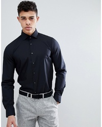 Michael Kors Slim Fit Smart Shirt In Black With Stretch