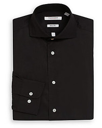 Isaac Mizrahi Slim Fit Solid Cotton Dress Shirt