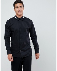 Selected Homme Smart Shirt With Collar Tipping In Slim Fit
