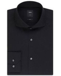 Hugo Boss T Christo Slim Fit Spread Collar Italian Cotton Dress Shirt 175 Purple