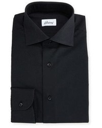 Brioni Textured Dress Shirt Black