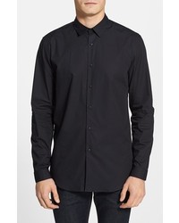 Topman French Cuff Dress Shirt Black Medium