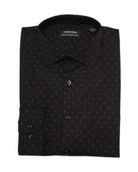 Nordstrom Trim Fit Non Iron Dress Shirt In Black Micro Arrows At