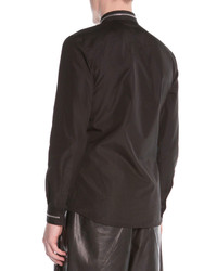 Givenchy Zip Collar Dress Shirt Black