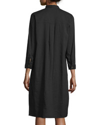 Eileen Fisher 34 Sleeve Linen Blend High Low Dress