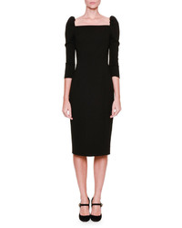 Dolce & Gabbana 34 Sleeve Square Neck Dress Black
