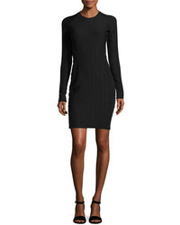 Rag & Bone Ada Long Sleeve Textured Stretch Mini Dress Black