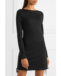 MCQ Alexander Ueen Lace Up Jersey Mini Dress Black