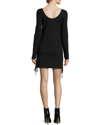 MCQ Alexander Ueen Long Sleeve Lace Up Mini Dress Black