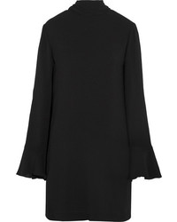 IRO Anna Ruffled Crepe Mini Dress Black
