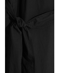 DKNY Belted Cotton Poplin Dress Black