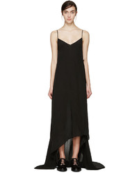 Yang Li Black Asymmetric Slip Dress