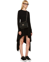 Alexander McQueen Black Cashmere Asymmetric Dress