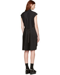 Sacai Black Classic Shirting Pleated Dress