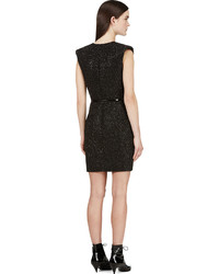 Saint Laurent Black Encrusted Sleeveless Dress